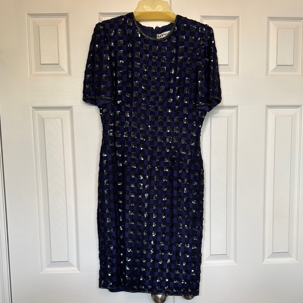 Elegant Blue Sequin Dress